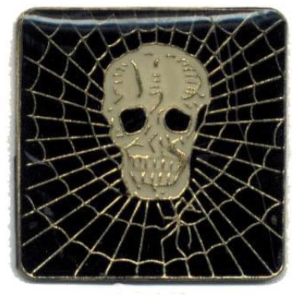 1" Black Back Spiderweb with Skull Spider